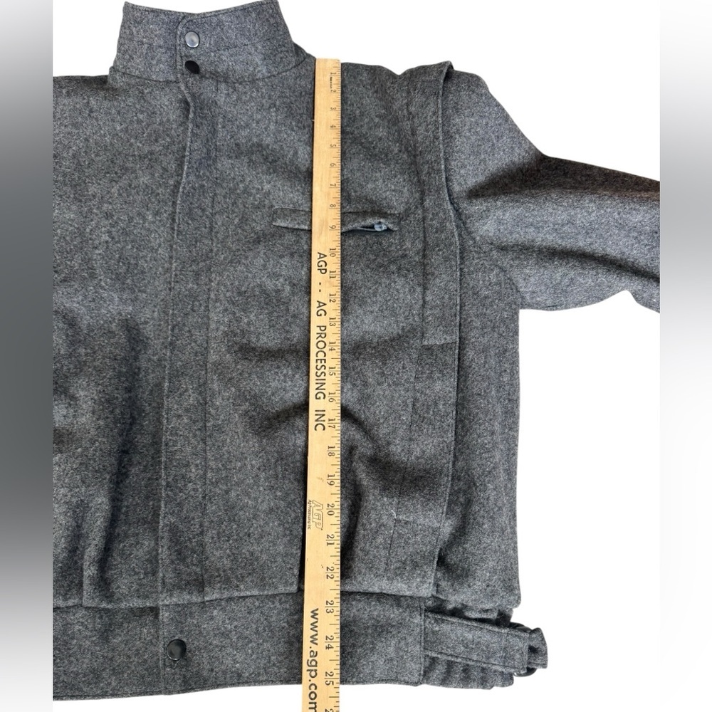 Vintage The American Male 100% Wool Gray Bomber Jacket Coat Size 46 Preppy Retro - Picture 4 of 10